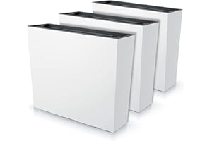 IMJ-Global Urbi Case T Lot de 3 pots de fleurs rectangulaires en plastique, 58 x 18 x 49,8 cm, au design moderne, pour intérieur et extérieur, blanc, 44 L