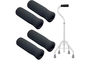 EDWERD Lot de 4 poignées de rechange en mousse pour cannes de marche pour personnes âgées et handicapées, 2,5 x 11 x 3,3 cm