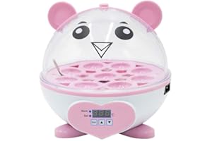 PAIDUOJI Home Use Incubator Automatic Temperature Control Digital Mini Egg Hatching Automatic Temperature Control Hatcher for Chickens, Ducks, Birds (HT-9eggs-pink)