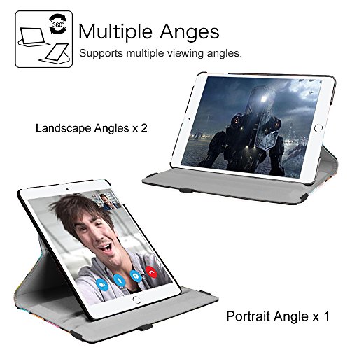 Fintie iPad 9.7 Zoll 2017 / iPad Air Hülle – 360 Grad Rotierend Stand Smart Cover Case Schutzhülle Tasche mit Auto Schlaf / Wach Funktion für Apple iPad 2017 Neue Modell / iPad Air 2013 Modell (Nicht geeignet für iPad Air 2), Mosaic - 5