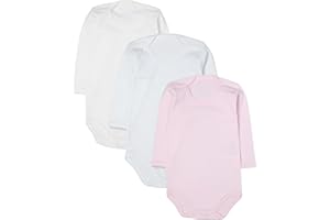 rise&Raba Baby Bodysuit 3 Pcs | 100% Organic Cotton Long Sleeve Comfortable Button Baby Bodysuits for Boys and Girls | Comfortable and Cute Onesies