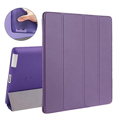 H  lle f  r iPad 2   iPad 3   iPad 4 CICMOD   Smartcover Case Tasche Schutzh  lle Etui Auto Aufwachen Schlaf Funktion mit Multi St  nder und Anti-Sto 