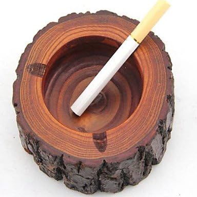 HHBO 1Pcs/Lot Wholesale Portable Tobacco Ashtrays Novelly Cigar Cigarette Wooden Ashtray Barrel Mens Favor Gift Brown Color