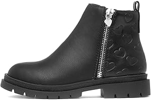 Walkright Carla Girls Black Heart Ankle Boot
