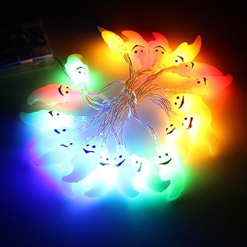 GAIQI Halloween 20 LED Ghost Colorful String Lights Outdoor Garden Courtyard Holiday Decoration Lamp