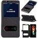 Produktbild Hülle Galaxy S9 Leder, Purple Angel Flip Case Leder Tasche Handyhülle mit Sichtfenster Schutzhülle Ledertasche Books Cover Standfunktion Schutzcover Etui für Samsung Galaxy S9 G9600 5,8 Zoll, Schwarz