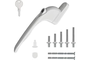 BRITECO Universal UPVC Window Handle - Multi-Position, Lockable With Keys for Secure Windows - Durable Replacement Handle, Fits Most Casement Windows