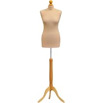 Mannequin Couture Taille 18 Femme - Buste Display Professionnel - Housse Amovible Et Trépied Bois - Création Mode