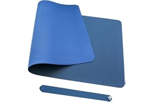 MORAIN Morian Desk Pad Mouse Mat Large Mouse Pad PU Leather Desk Blotter Writing Pad, Navy Blue, 350 * 700mm