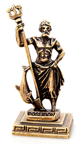 IconsGr Ancient Greek Zamac Miniature Statue of Poseidon (Gold)