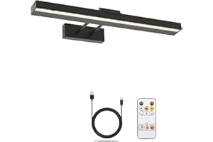 LABOREDUCER Wireless Rechargeable Picture Lights for Wall with Remote,Dimmable and Timer Battery Operated Picture Lights 4000mAh,Cordless Art Light Adjustable Degree with Magnet,Dart Board Light Black