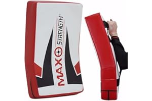 MAXSTRENGTH Escudo de Entrenamiento de Kickboxing Profesional, Almohadilla Curva de Muay Thai, Escudo de Cuerpo Strike | Ideal para MMA, Artes Marciales, Entrenamiento