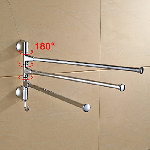 Auralum® Rostfrei Handtuchständer Chrom mit 3 Armen, Kleiderständer - 3