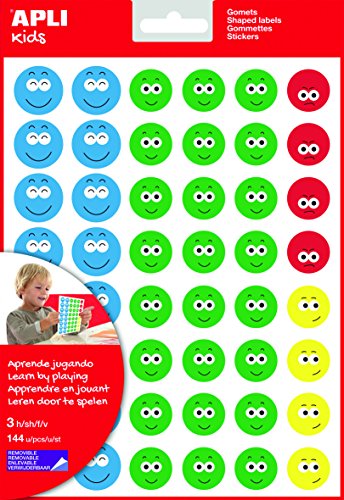 APLI Kids Bolsa de gomets cara feliz-2 3 hojas adhesivo removible APLI Kids Bolsa de gomets cara feliz-2 3 hojas adhesivo removible