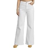 Amazon Brand - INKAST Women High Rise Wide Leg Full Length Cotton Poly Lycra Jeans | Casual Denim Wear