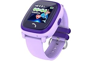 VIDIMENSIO GPS Phone Watch Small Dolphin Purple, Strap: Black/Pink, Without Interception Function/with Secure German Server/Waterproof, SOS Emergency Call + Phone Function / Instructions + Watch + App