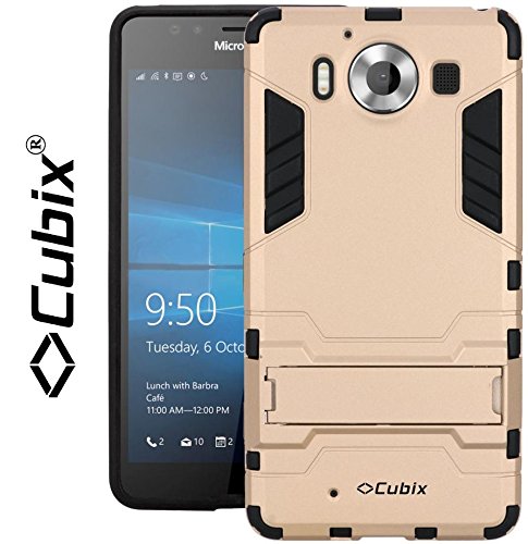 Cubix Robot Case For Lumia 950 Case Back Cover Uv Coated Slim Hybrid Defender Bumper Shock Proof Case Armor Cover With Stand For Lumia 950 Gold RS.399 (73.00% Off) - Amazon