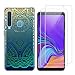 Produktbild crisant Samsung Galaxy A9 2018 Hülle Grüne Blume Weich TPU Silikon Schutzhülle Handyhülle Backcover Für Samsung Galaxy A9 2018 (6.3 Zoll) Mit Zwei gehärtetem Glas-Displayschutzfolie