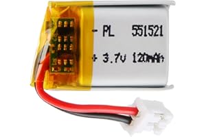 HOSIFIY Akumulator 3,7 V Lipo, 3,7 V 120 mAh 551521 litowo-jonowy litowo-polimerowy z przyłączem 2P-PH o rozstawie 2,0 mm