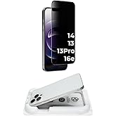 [KOLAY KURULUM] for Apple iPhone 13/14/16E/13PRO ile uyumlu Extra HD Premium Safir Cam Ekran Koruyucu (Hayalet, iPhone 13/14/