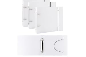 OTCRAFT 3Pcs 7.8"x 6.8" Clear Stamps Storage Embossing Folder Cookie Stencil Storage Binder Cover fit Storage Pockets,Cardstock, The Distance Between The Storage Folder Organizer 2 Holes is 3 inches