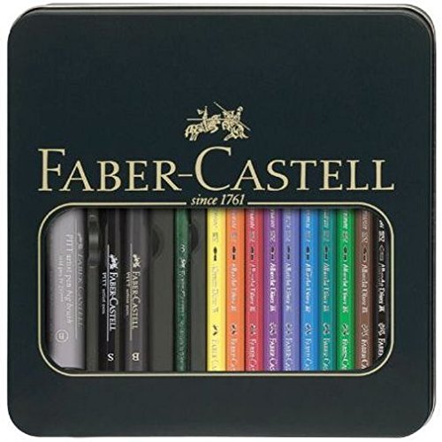 Faber-Castell 117540 - Metalletui mit 10 Albrecht Dürer Aquarellstiften, 2 Pitt Artist Pens + 1 Big Brush