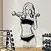 Produktbild wukongsun Weibliche Muskel Wandaufkleber Fitness Gym Sport Vinyl Aufkleber Wohnkultur Kreative Innen Abnehmbare Design Schwarz XL 58 cm X 85 cm
