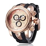 Astarsport Herren analog Quarzwerk Uhren Silikon Riemen rose gold 217301