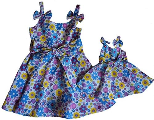 Size 2 Matching Girl And Doll Colorful Flower Sundress