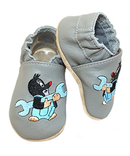 HOBEA-Germany Weiche Leder Krabbelschuhe Babyschuhe Lauflernschuhe Der kleine Maulwurf Pauli in verschiedenen Designs, Jungen und Mädchen - 2