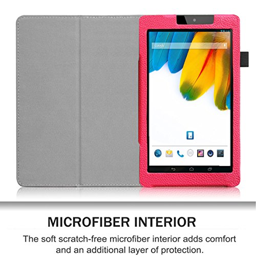 Fintie Odys Connect 7 Pro / Connect 7 Hülle Case – Slim Fit Folio Premium Kunstleder Schutzhülle Cover Tasche mit Ständerfunktion für Odys Connect 7 Pro / Odys Connect 7 17,8 cm (7 Zoll) Tablet-PC, Magenta - 7