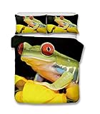 helengili Rana Patrón Realista 3D Ropa de Cama Juego de Funda nórdica Cama Hoja # 2, 100%...