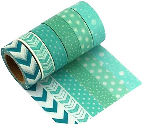 RSPrime Colorful Washi Tape Set Packing Art Craft Tape Gummed Paper Tape Self Adhesive Tape Crafting Tapes Sticky Roll Masking Tape for Kids,Students DIY Sticker Tape,Scrapbook