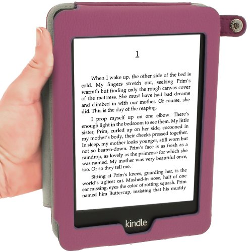 igadgitz PU Bi-View Leder Etui Hülle mit Sleep/Wake Funktion/Integrierte Handschlaufe für Amazon Kindle Paperwhite 2015/2014/2013/2012 lila - 5