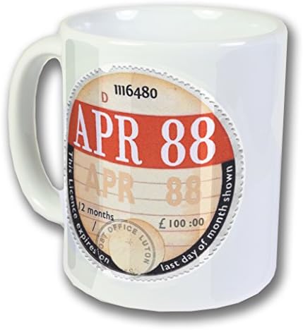 April 1988 Road Tax Disc Mug, Boxed - 30th Birthday Gift