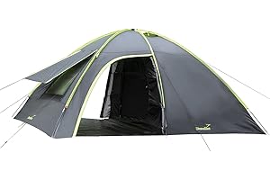 Skandika Vaasa per 4 persone | Tenda per campeggio compatta, cupola, impermeabile, colonna d'acqua 3000 mm, rivestimento argento, 2 ingressi, cabina oscura, altezza libera 195 cm