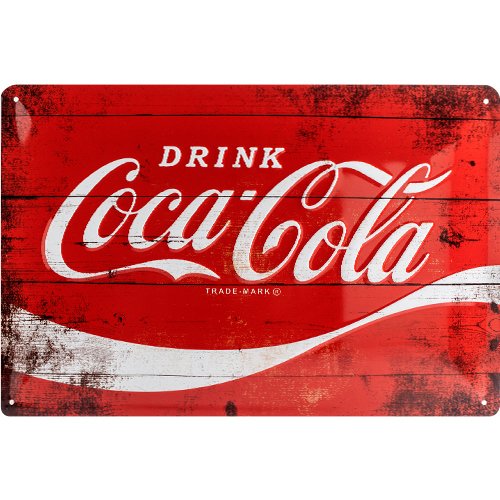 Nostalgic-Art 22235 Coca-Cola-Logo Wave Blechschild, 20 x 30 cm, rot