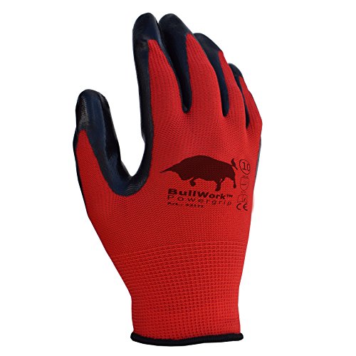 5er Sparset | Original Bullwork PowerGrip | Arbeitshandschuhe Gr.10 | Latexbeschichtung EN388:4131 … - 2