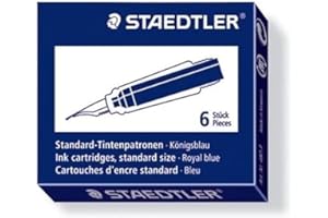 Staedtler Premium 480 3. Cartucho de tinta de tamaño normal. Caja con 6 cartuchos de tinta de color azul.