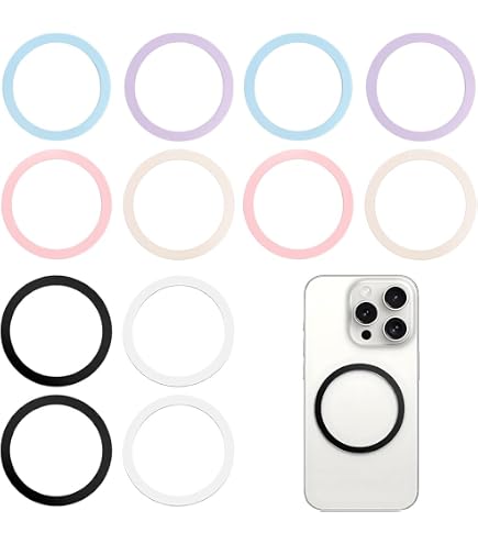 4 Anelli Adesivi MagSafe Ultra-sottili 0.5mm – Per Cover Non Magnetiche, Compatibili Con IPhone 17/16/15