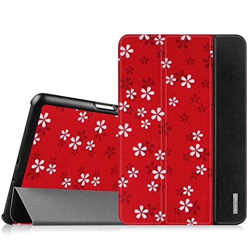 Fintie Samsung Galaxy Tab A 9.7 Hülle Case - Ultra Schlank Superleicht Ständer Smart Shell Cover Schutzhülle Etui Tasche mit Auto Schlaf / Wach Funktion für Samsung Galaxy Tab A 9.7 T550N / T555N 24,6 cm (9,7 Zoll) Tablet-PC, Fleur rouge