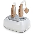 HIBRIQ Wireless Sound Devices with Adjustable Volume and 4-Mode, Intelligent Noise Cancellation & Desktop Charger, Beige