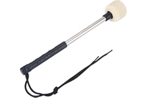 BUACHOIS 2 Pezzi Martello per Tamburo, Martello per Grancassa con Testa in Feltro di Lana Bastone,Xilofono con Impugnatura Antiscivolo in Acciaio Inossidabile Bacchetta per Batteria Marimba Strumento Musical