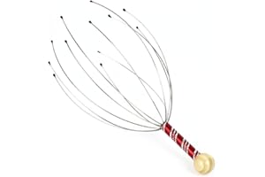 WOO LANDO Massaggiatore per la testa, per un cuoio capelluto rilassato e sano grazie ai gommini sui supporti metallici (rosso)