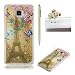 Produktbild Samsung Galaxy A5 2016 Hülle,SKYXD Glitzer Flüssig Wasser Kreativ Design Weiche Silikon Gel Gummi [Nicht Hard Case] Brillianter Leichtes Glatt Schutzhülle mit [Handyanhänger + Eingabestifte] Handy Tasche Hülle Etui für Samsung Galaxy A5 2016 SM-A510 Soft Shine Bling Glitter Liquid Water Folie Case Back Cover With Touch Pen Dust Plug - Gelb Treibsand Sparkle mit Schmetterlings Blumen Muster