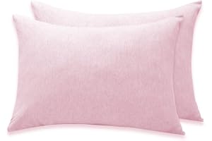 ‎FITTIA Fittia Kuscheliger Gestrickter Kissenbezug Kinder 40x60 Baby Kopfkissenbezug Kleinkind Kissenhülle aus Bio Baumwolle für Kinderwagen, 2er-Pack mit Verstecktem Reißverschluss, Rosa, 40x60cm