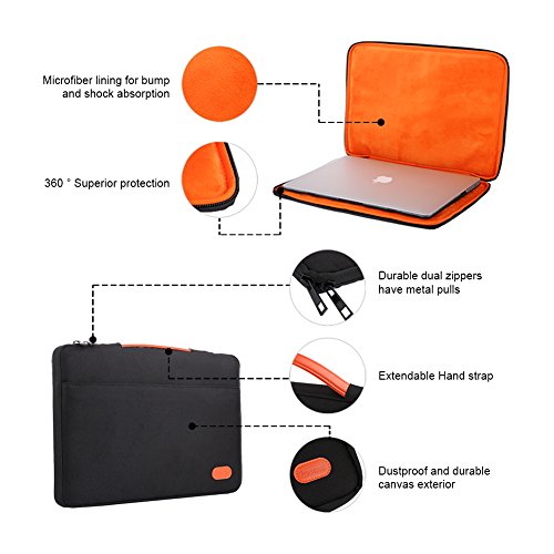 OXA 14-15,6 Zoll Laptop-Tasche mit Griff, Notebook Tragetasche Schutzhülle für 15,4″ MacBook ind 13,3″-15,6″ Notebooks - 4