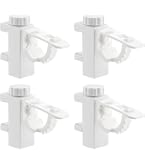 4 Pièces Support de Support de Pince Porte Rideaux Support Tringle Rideaux Réglables Supports pour Tringles à Rideau Support Fixation Tringle Rideau Pour Salon Bureau Chambre Armoire Penderie