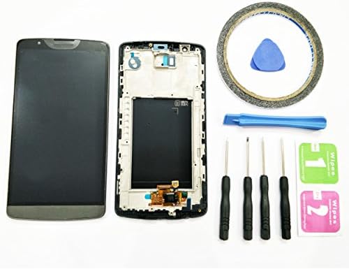JRLinco For LG G3 D855 D850 Replace the LCD screen + touch screen digitizer+ Frame fully assembled 5.5 "inches black+ Tools &amp; Double-sided adhesive + Cleaning alcohol Wiping package