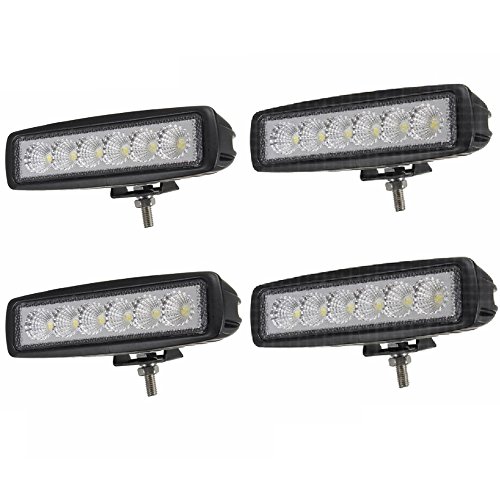 SAILUN Arbeitslicht 18W LED Offroad Flutlicht Spotlight Reflektor Scheinwerfer Arbeitsscheinwerfer 1600LM Schwarz Aluminium Druckguss IP67 Per Set (4 Stück)